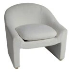Artekko Cloud Λευκή Υφασμάτινη Μπουκλέ Πολυθρόνα (76x76x71)cm