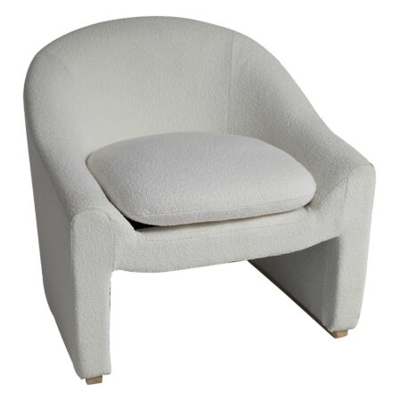 Artekko Cloud Λευκή Υφασμάτινη Μπουκλέ Πολυθρόνα (76x76x71)cm