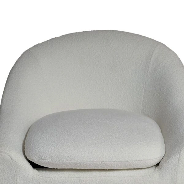 Artekko Cloud Λευκή Υφασμάτινη Μπουκλέ Πολυθρόνα (76x76x71)cm