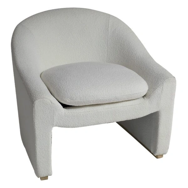 Artekko Cloud Λευκή Υφασμάτινη Μπουκλέ Πολυθρόνα (76x76x71)cm