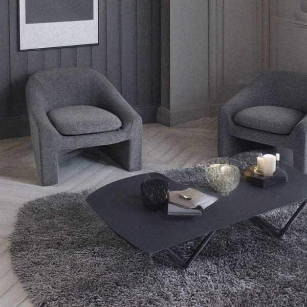 Artekko Cloud Γκρι Υφασμάτινη Μπουκλέ Πολυθρόνα (76x76x71)cm