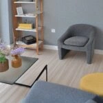 Artekko Cloud Γκρι Υφασμάτινη Μπουκλέ Πολυθρόνα (76x76x71)cm