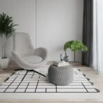 Artekko Cloud Μπεζ Υφασμάτινη Περιστρεφόμενη Πολυθρόνα με Μαύρα Μεταλλικά Πόδια (87x77x73)cm