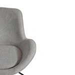 Artekko Cloud Μπεζ Υφασμάτινη Περιστρεφόμενη Πολυθρόνα με Μαύρα Μεταλλικά Πόδια (87x77x73)cm