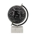 Artekko Globe Μαύρη Διακοσμητική Σφαίρα με Ουράνια Σώματα σε Μαρμάρινη Βάση (20.3x20.3x30)cm
