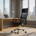 Καρέκλα γραφείου Marco με ύφασμα Mesh χρώμα μαύρο 62x59x110/120εκ.