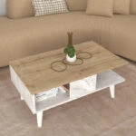 Τραπεζάκι σαλονιού Andros Megapap χρώμα sapphire oak - λευκό εφέ μαρμάρου 90x54x39,6εκ.