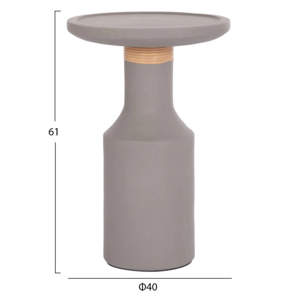 ΒΟΗΘΗΤΙΚΟ ΤΡΑΠΕΖΙ TRED(T) HM18169.03 FIBER CEMENT ΓΚΡΙ-ΦΥΣΙΚΟ RATTAN--Φ40x61Υεκ.