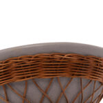 ΒΟΗΘΗΤΙΚΟ ΤΡΑΠΕΖΙ ΣΤΡΟΓΓΥΛΟ DELIA HM18167.03 FIBER CEMENT ΓΚΡΙ & RATTAN Φ40x45Υεκ