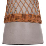 ΒΟΗΘΗΤΙΚΟ ΤΡΑΠΕΖΙ ΣΤΡΟΓΓΥΛΟ DELIA HM18167.03 FIBER CEMENT ΓΚΡΙ & RATTAN Φ40x45Υεκ