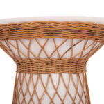 ΒΟΗΘΗΤΙΚΟ ΤΡΑΠΕΖΙ ΣΤΡΟΓΓΥΛΟ DELIA HM18167.02 FIBER CEMENT ΛΕΥΚΟ & RATTAN Φ40x45Υεκ