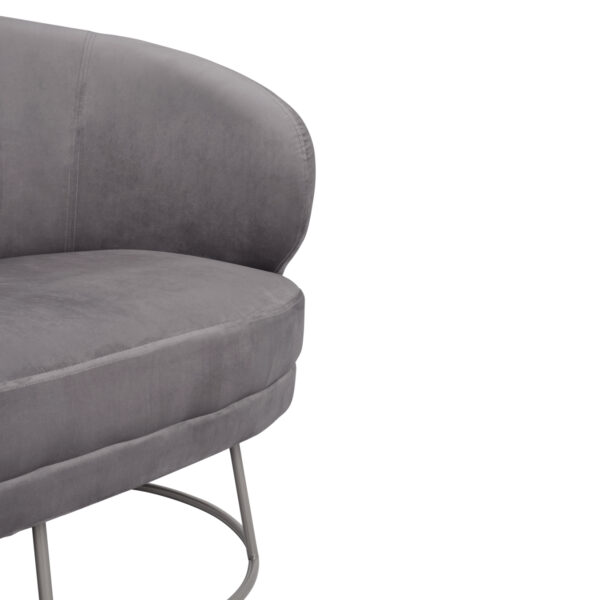 ΚΑΝΑΠΕΣ 2ΘΕΣΙΟΣ ARIEN HM8492.01 ΑΠΟ ΒΕΛΟΥΔΟ ΓΚΡΙ ΜΕ ΑΣΗΜΙ ΒΑΣΗ 125Χ80Χ84Υ εκ.