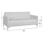 ΚΑΝΑΠΕΣ 3ΘΕΣΙΟΣ NELLIE HM3159.32 ΜΕ ΛΕΥΚΟ PU 163x71x71Υ εκ.