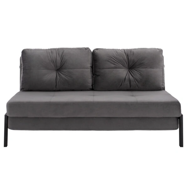 ΚΑΝΑΠΕΣ ΚΡΕΒΑΤΙ ΒΕΛΟΥΔΟ ΓΚΡΙ 2½ ΘΕΣΙΟΣ HM3079.11 151x92x66Υ εκ.