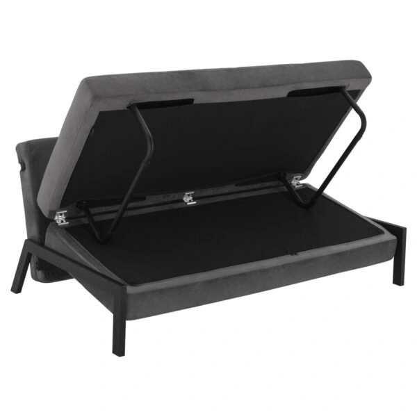 ΚΑΝΑΠΕΣ ΚΡΕΒΑΤΙ ΒΕΛΟΥΔΟ ΓΚΡΙ 2½ ΘΕΣΙΟΣ HM3079.11 151x92x66Υ εκ.