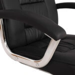 ΚΑΡΕΚΛΑ AMBREY HM1114 ΜΕ ΜΑΥΡΟ PU ΜΕ ΒΑΣΗ ΧΡΩΜΙΟΥ 61.5x62x98 cm.