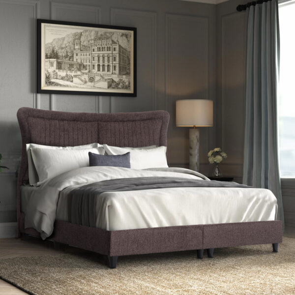 ΚΡEΒΑΤΙ ΔΙΠΛΟ NESTOR HM715.02 ΥΦΑΣΜΑ ΜΠΟΥΚΛΕ ΚΑΦΕ--ΓΙΑ ΣΤΡΩΜΑ 160x200εκ.