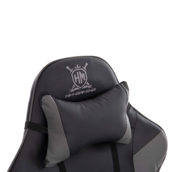 ΠΟΛΥΘΡΟΝΑ GAMING DARREN HM1203.10 ΜΑΥΡΟ-ΓΚΡΙ PVC & NYLON 51x49x125Υεκ.