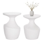 ΣΕΤ ΒΟΗΘΗΤΙΚΑ ΤΡΑΠΕΖΙΑ REBON 2ΤΜΧ HM21137.02 FIBER CEMENT ΣΕ ΛΕΥΚΟ--Φ40εκ & Φ27,5εκ