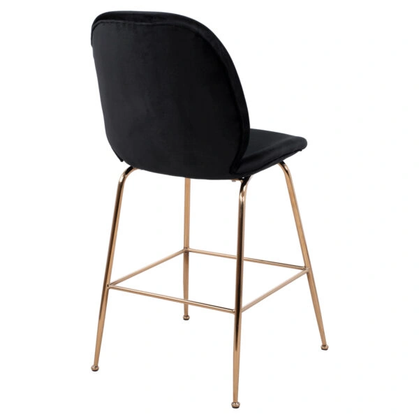 ΣΚΑΜΠΟ ΜΕΣΑΙΟΥ ΥΨΟΥΣ NORA HM8524.04 ΒΕΛΟΥΔΟ ΜΑΥΡΟ & ΧΡΥΣΟ ΜΕΤΑΛΛΙΚΟ ΣΚΕΛΕΤΟ 48x61x103Υ εκ.