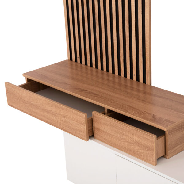 ΣΥΝΘΕΣΗ ΤΗΛΕΟΡΑΣΗΣ DORT HM18076.01 ΜΕΛΑΜΙΝΗ ΣΕ ΣΟΝΑΜΑ-ΛΕΥΚΟ 249.5x42.2x199.5Υεκ