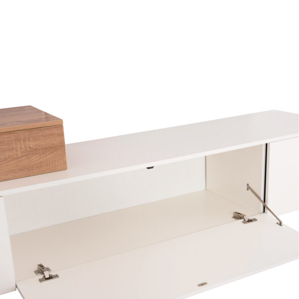 ΣΥΝΘΕΣΗ ΤΗΛΕΟΡΑΣΗΣ DORT HM18076.01 ΜΕΛΑΜΙΝΗ ΣΕ ΣΟΝΑΜΑ-ΛΕΥΚΟ 249.5x42.2x199.5Υεκ