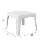 ΤΡΑΠΕΖΑΚΙ ΤΕΤΡΑΓΩΝΟ SLEEK HM6371.01 ΠΟΛΥΠΡΟΠΥΛΕΝΙΟ ΣΕ ΛΕΥΚΟ 49.5x49.5x40Υεκ.