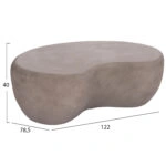 ΤΡΑΠΕΖΙ ΣΑΛΟΝΙΟΥ GERSON HM18151.03L FIBER CEMENT ΣΕ ΓΚΡΙ--122x78,5x40Υεκ.