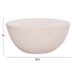 ΤΡΑΠΕΖΙ ΣΑΛΟΝΙΟΥ ΣΤΡΟΓΓΥΛΟ ALLAN HM18162.02 FIBER CEMENT ΣΕ ΛΕΥΚΟ--Φ92x49Υεκ.