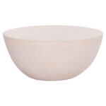 ΤΡΑΠΕΖΙ ΣΑΛΟΝΙΟΥ ΣΤΡΟΓΓΥΛΟ ALLAN HM18162.02 FIBER CEMENT ΣΕ ΛΕΥΚΟ--Φ92x49Υεκ.