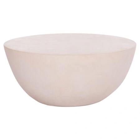 ΤΡΑΠΕΖΙ ΣΑΛΟΝΙΟΥ ΣΤΡΟΓΓΥΛΟ ALLAN HM18162.02 FIBER CEMENT ΣΕ ΛΕΥΚΟ--Φ92x49Υεκ.