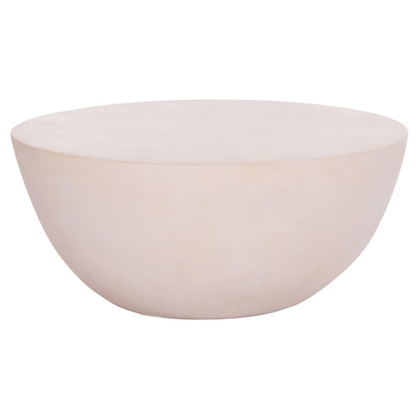 ΤΡΑΠΕΖΙ ΣΑΛΟΝΙΟΥ ΣΤΡΟΓΓΥΛΟ ALLAN HM18162.02 FIBER CEMENT ΣΕ ΛΕΥΚΟ--Φ92x49Υεκ.