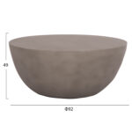 ΤΡΑΠΕΖΙ ΣΑΛΟΝΙΟΥ ΣΤΡΟΓΓΥΛΟ ALLAN HM18162.03 FIBER CEMENT ΣΕ ΓΚΡΙ--Φ92x49Υεκ.