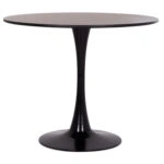 ΤΡΑΠΕΖΙ ΣΤΡΟΓΓΥΛΟ BROLIN HM18141.02 MDF TOP-ΒΑΣΗ ΜΕΤΑΛΛΙΚΗ--ΜΑΥΡΟ Φ90x73Υεκ