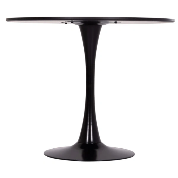 ΤΡΑΠΕΖΙ ΣΤΡΟΓΓΥΛΟ BROLIN HM18141.02 MDF TOP-ΒΑΣΗ ΜΕΤΑΛΛΙΚΗ--ΜΑΥΡΟ Φ90x73Υεκ