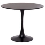 ΤΡΑΠΕΖΙ ΣΤΡΟΓΓΥΛΟ BROLIN HM18141.02 MDF TOP-ΒΑΣΗ ΜΕΤΑΛΛΙΚΗ--ΜΑΥΡΟ Φ90x73Υεκ