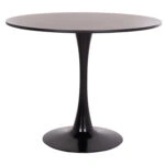 ΤΡΑΠΕΖΙ ΣΤΡΟΓΓΥΛΟ BROLIN HM18141.02 MDF TOP-ΒΑΣΗ ΜΕΤΑΛΛΙΚΗ--ΜΑΥΡΟ Φ90x73Υεκ