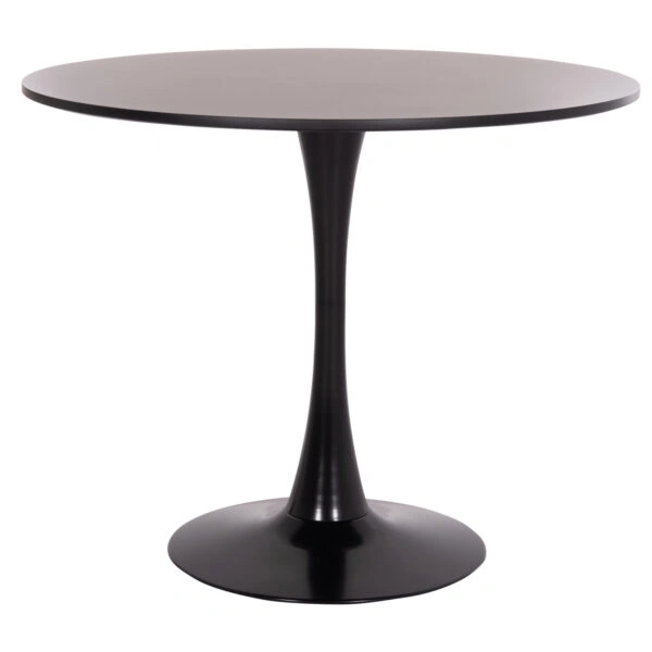 ΤΡΑΠΕΖΙ ΣΤΡΟΓΓΥΛΟ BROLIN HM18141.02 MDF TOP-ΒΑΣΗ ΜΕΤΑΛΛΙΚΗ--ΜΑΥΡΟ Φ90x73Υεκ