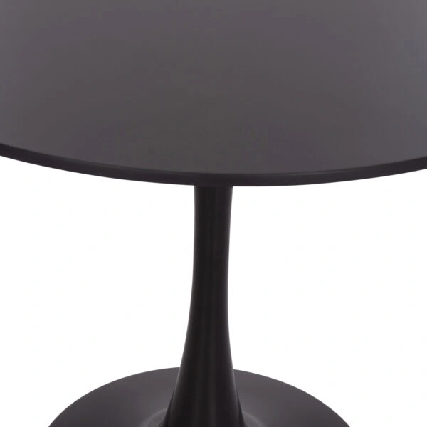 ΤΡΑΠΕΖΙ ΣΤΡΟΓΓΥΛΟ BROLIN HM18141.02 MDF TOP-ΒΑΣΗ ΜΕΤΑΛΛΙΚΗ--ΜΑΥΡΟ Φ90x73Υεκ