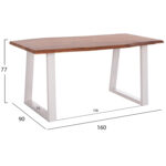 ΤΡΑΠΕΖΙ ΤΡΑΠΕΖΑΡΙΑΣ MONTANA HM8336.12 ΞΥΛΟ ΑΚΑΚΙΑΣ 4εκ.ΠΑΧΟΣ-ΛΕΥΚΑ ΠΟΔΙΑ 160X90X77Υεκ.