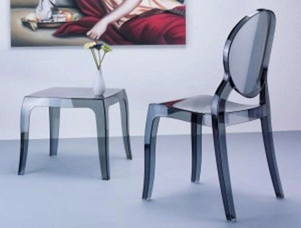 QUEEN BLACK TRANSP.(Σ4)51X51X43εκ. ΤΡΑΠΕΖΙ - ΑΚΡΥΛΙΚΟ - ΜΑΥΡΟ