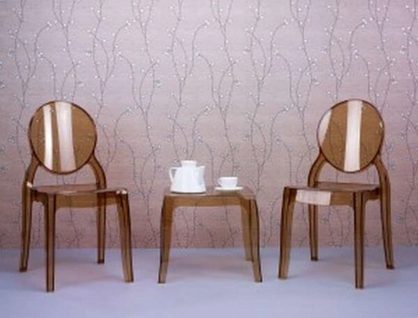 QUEEN AMBER TRANSP.(Σ4)51Χ51Χ43εκ. ΤΡΑΠΕΖΙ - ΑΚΡΥΛΙΚΟ - AMBER