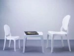QUEEN GLOSSY WHITE(Σ4)51X51X43εκ. ΤΡΑΠΕΖΙ - ΑΚΡΥΛΙΚΟ - GLOSSY WHITE