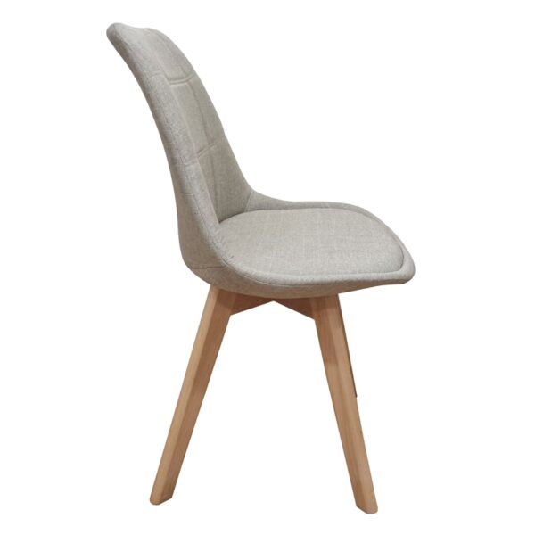 Καρέκλα Τραπεζαρίας Ξύλινη 4τμχ Bianca Beige Ύφασμα 50x56x46-83εκ. - ΞΥΛΟ/ΥΦΑΣΜΑ - BEIGE