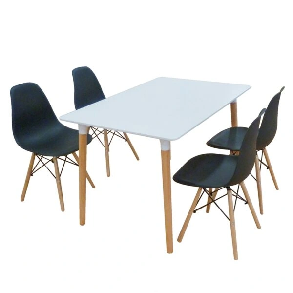 Σετ Τραπεζαρίας Loft Black Randy 5τμχ 120Χ80X72εκ. - ΞΥΛΟ/PP - ΛΕΥΚΟ/ΜΑΥΡΟ