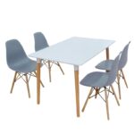 Σετ Τραπεζαρίας Loft Grey Randy 5τμχ 120Χ80X72εκ. - ΞΥΛΟ/PP - GREY