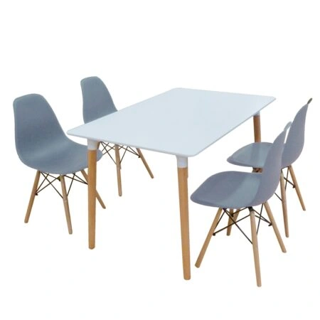 Σετ Τραπεζαρίας Loft Grey Randy 5τμχ 120Χ80X72εκ. - ΞΥΛΟ/PP - GREY