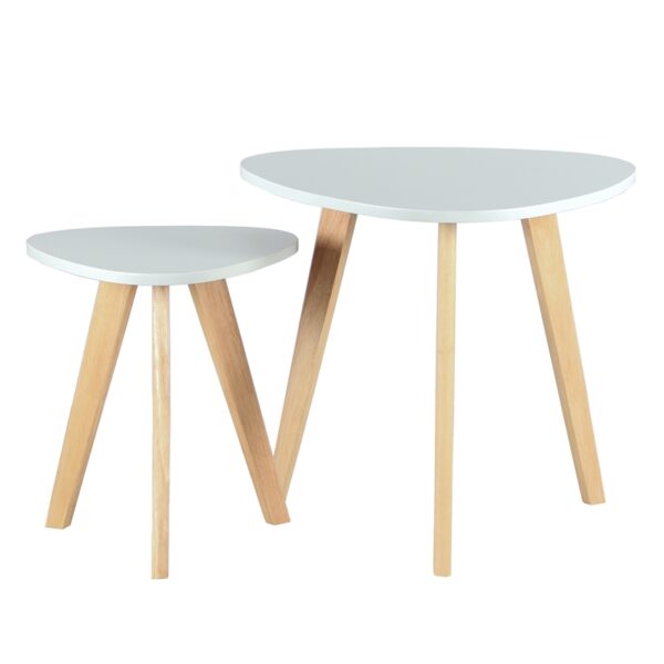 MOLY ΣΕΤ 2τμχ.ΤΡΑΠΕΖΙ ΣΑΛΟΝΙΟΥ 60X60X55 & 40X40X45εκ. - ΞΥΛΟ/MDF - ΦΥΣΙΚΟ/ΛΕΥΚΟ