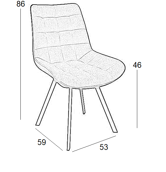Καρέκλα Τραπεζαρίας Μεταλλική 4τμχ Mira Beige Ύφασμα 53x59x46-86εκ. - ΥΦΑΣΜΑ - BEIGE