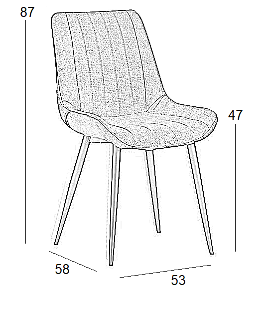 Καρέκλα Τραπεζαρίας Μεταλλική 4τμχ Bony Beige Ύφασμα 53x58x47-87εκ. - ΥΦΑΣΜΑ - ΜΠΕΖ